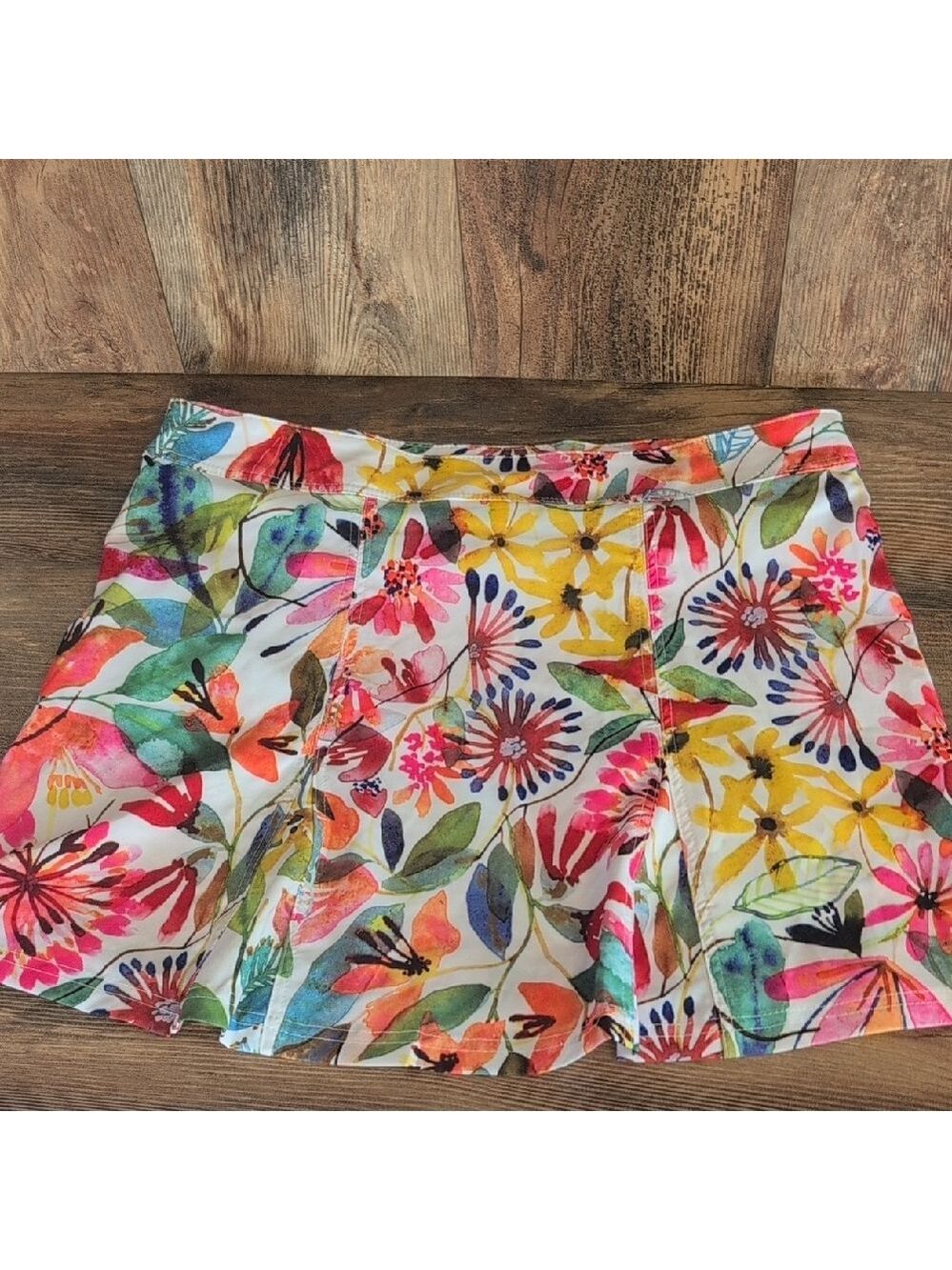 Rip Skirt Floral Skater Hawaiian Vintage Skirt M                    M218